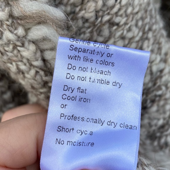 Cocogío Made in Italy Tan Acrylic Wool/Alpaca Knitted Open Front Cardigan - Picture 8 of 9